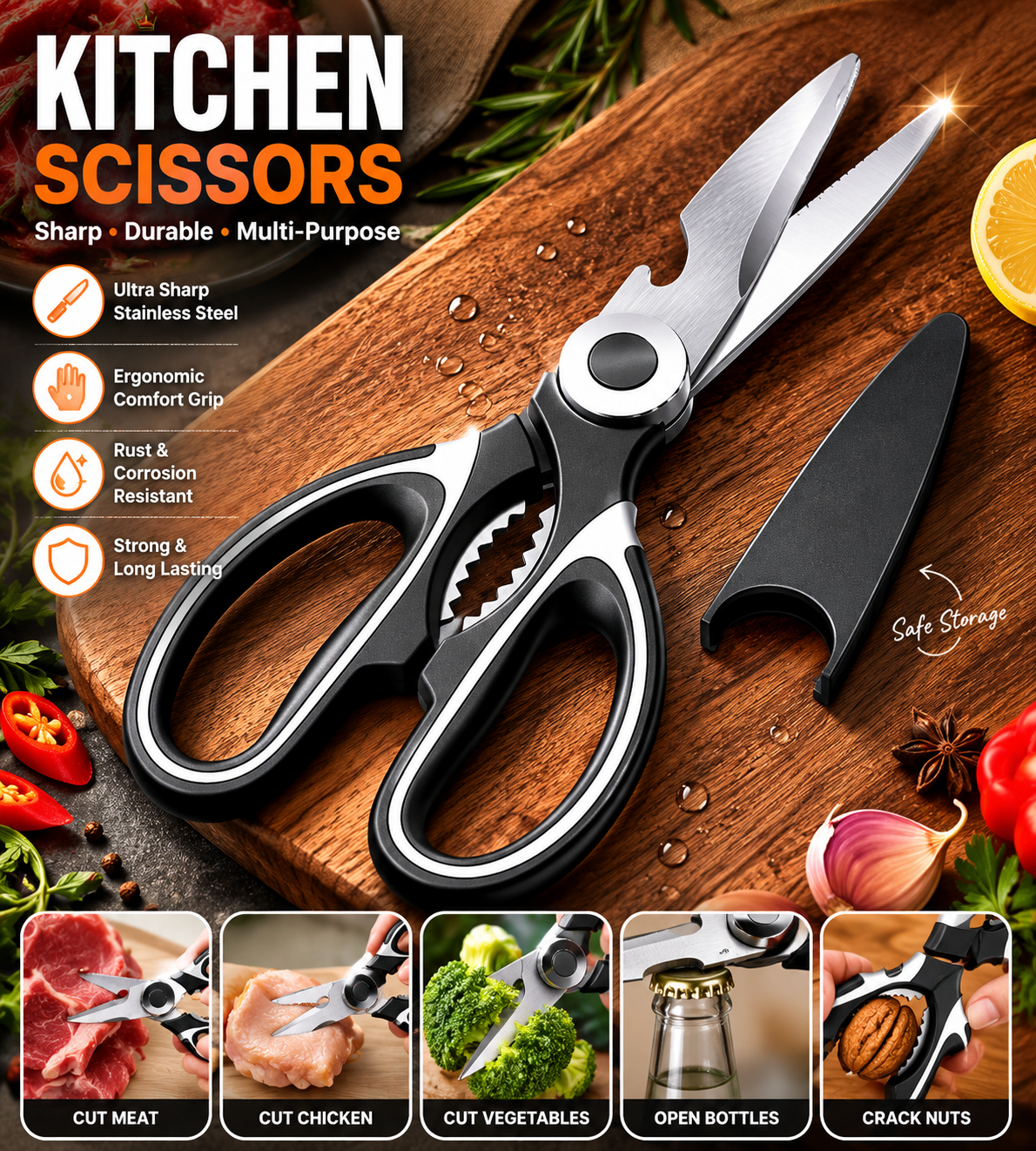 Pastel Pulse™ Pro-Cut Kitchen Scissors