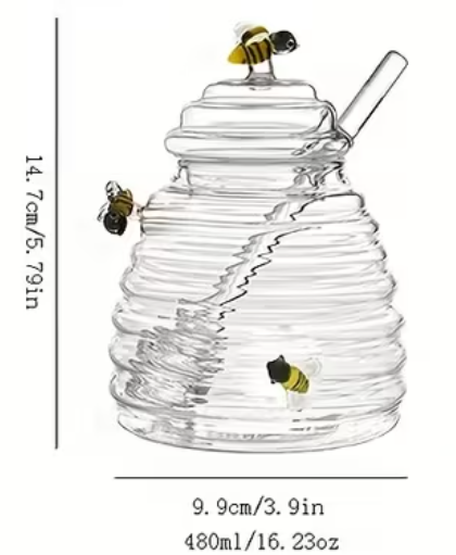 Pastel Pulse™ Hive Glass Honey Jar