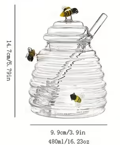 Pastel Pulse™ Hive Glass Honey Jar